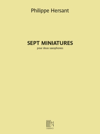 Sept Miniatures Saxophon Duett Buch