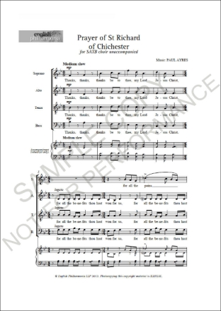 Prayer of Saint Richard SATB