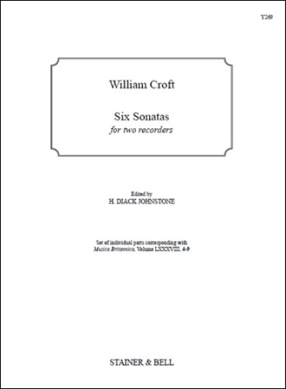 Six Sonatas for Two Recorders 2 Recorders