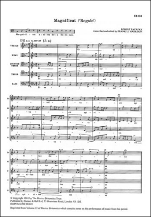 Magnificat 'Regale' SATBaB unaccompanied