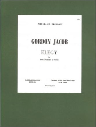Elegy for Cello and Piano Cello and Piano