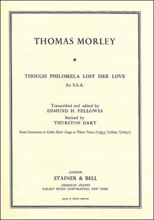 Though Philomela lost her love SSA