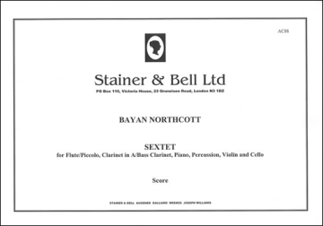 Sextet Flute/Piccolo, Clarinet in A, Bass Clarinet, Violin, Cello, Pf & Perc