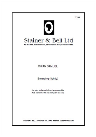 Emerging (lightly). Viola & Chamber Ensemble Solo Viola & Flute, Clarinet in B flat, Two Violins, Cello and Harp