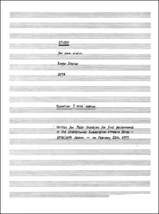 Study for Solo Violin Violin