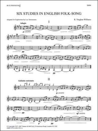 Six Studies in English Folk Song for Euphonium Euphonium