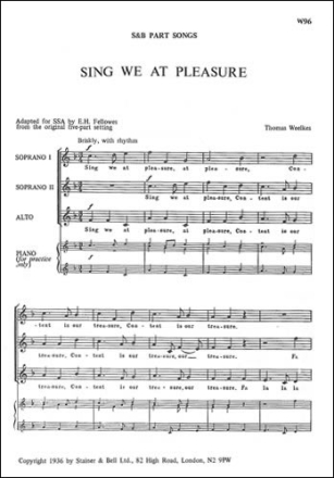 Sing we at pleasure SSA