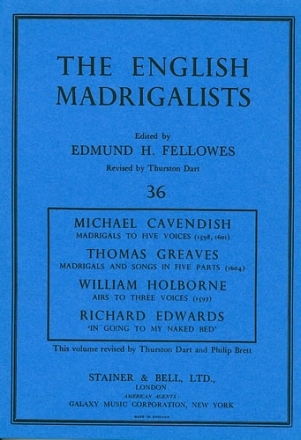 Madrigals by Michael Cavendish, Thomas Greaves, William Holborne and Richard Edwards Madrigals