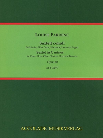 Sextett c-Moll fr Klavier, Flte, Oboe, Klarinette, Horn und Fagott Klaiverpartitur und Stimmen