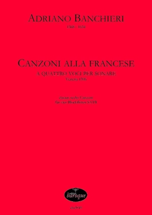 Canzoni alla Francese a  Quattro Voci Per Sonare (daraus 6 Canzoni) fr 4 Blockflten (SATB) Partitur und Stimmen