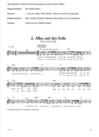 Elli und der Turm fr Soli, 1-2 stg Kinderchor, Solisten, Flte, Klavier, Bass, Schlagzeug Chorpartitur
