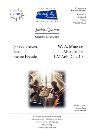 2 Streichquartette (von Crger und Mozart) fr Streichquartett Partitur und Stimmen