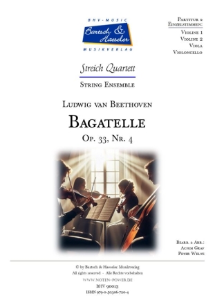 Bagatelle op.33 no.4 fr Streichquartett Partitur und Stimmen