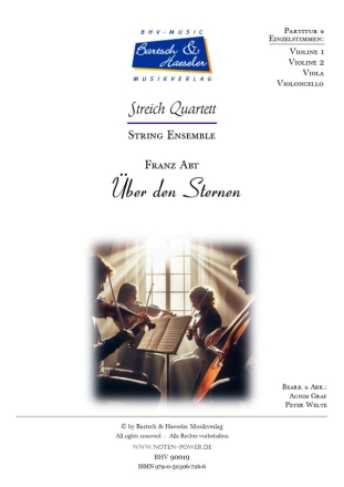 ber den Sternen fr Streichquartett Partitur und Stimmen
