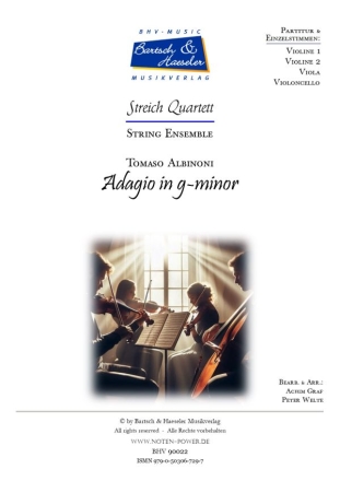 Adagio in g minor fr Streichquartett Partitur und Stimmen