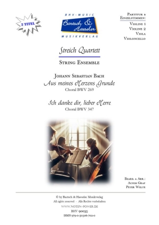 2 Streichquartette (von Bach) fr Streichquartett Partitur und Stimmen