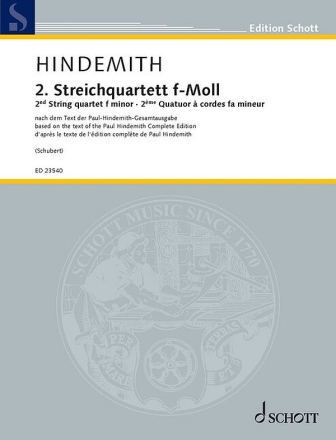 2. Streichquartett f-Moll fr Streichquartett Partitur und Stimmen
