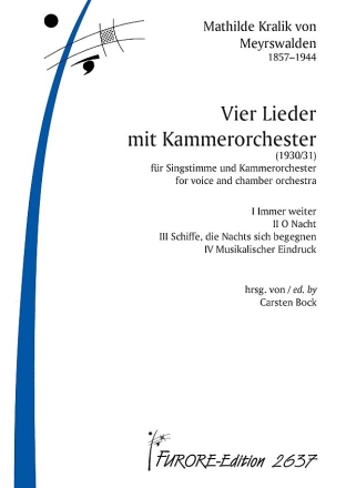 Vier Lieder mit Kammerorchester (1930/31) fr Singstimme und Kammerorchester Partitur (dt)