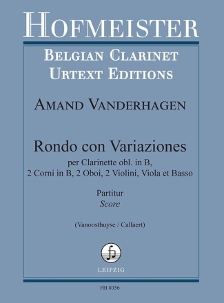 Rondo con variaziones fr Klarinette obl., 2 Hrner, 2 Oboen, 2 Violinen, Viola, Basso Partitur