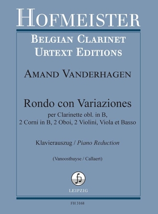 Rondo con variaziones fr Klarinette obl., 2 Hrner, 2 Oboen, 2 Violinen, Viola, Basso Klavierauszug mit Solostimme