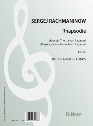 Rhapsodie ber ein Thema von Paganini op.43  fr 2 Klaviere