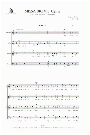 Missa Brevis op.4 pour choeur mixte a cappella partition (la)