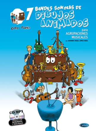 7 Dibujos Animados - Coro-piano Saxophonquartett Buch und CD