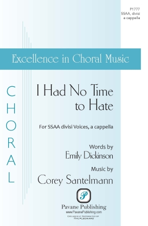 I Had No Time To Hate SSAA a Cappella Chorpartitur