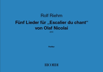 Fnf Lieder Chor Partitur