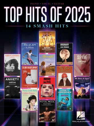 Top Hits of 2025 for piano, vocal, guitar Songbook