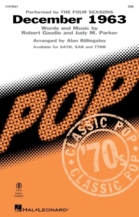 December, 1963 (Oh, What a Night) SAB Chorpartitur