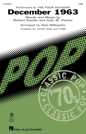 December, 1963 (Oh, What a Night) TTBB Chorpartitur