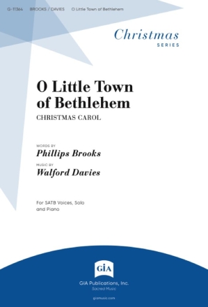 O Little Town of Bethlehem SATB and Piano Chorpartitur