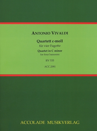 Quartett c-Moll RV535  fr 4 Fagotte Partitur und Stimmen