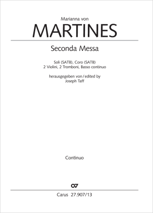 Seconda Messa Soli e Coro SATB, 2 Vl, 2 Trb, Bc Einzelstimme, Generalbass