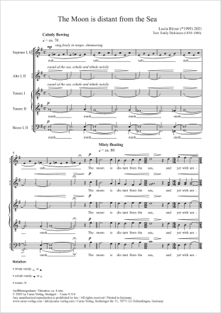 The Moon is distant from the Sea Coro SSAATTBB Partitur