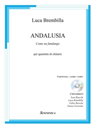 Andalusia Gitarrenquartett Partitur + Stimmen + CD