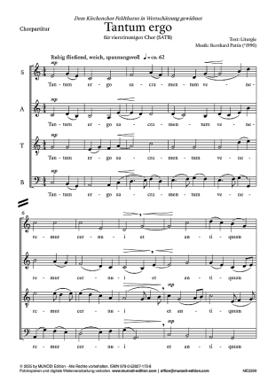 Tantum ergo f�r gem Chor a cappella Set mit 40 Chorpartituren