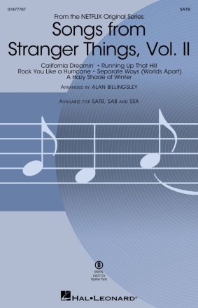 Songs from Stranger Things, Vol. II SATB Chorpartitur