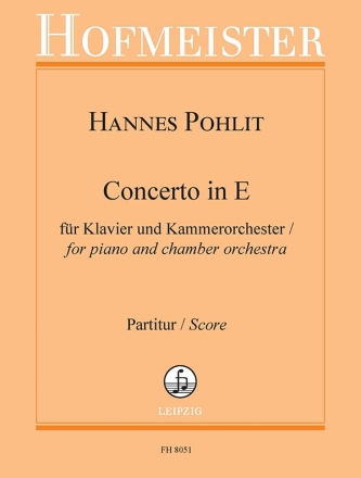 Concerto in E f�r Klavier und Kammerorchester Partitur