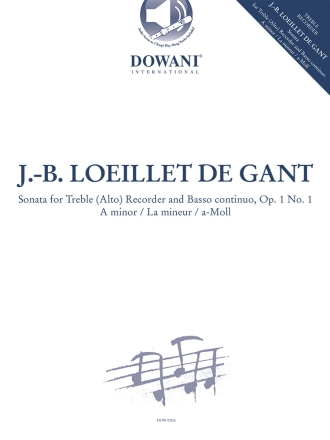Sonata a-minor Op.1 No.1 Altblockfl�te und Continuo [Violoncello ad lib.] Buch + Einzelstimme + Online-Audio