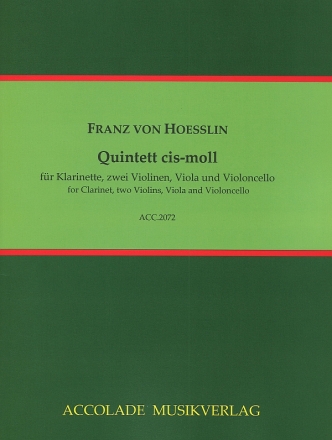 Quintett Es-Dur op.4 f�r Klarinette in A, 2 Violinen, Viola und Cello Partitur und Stimmen