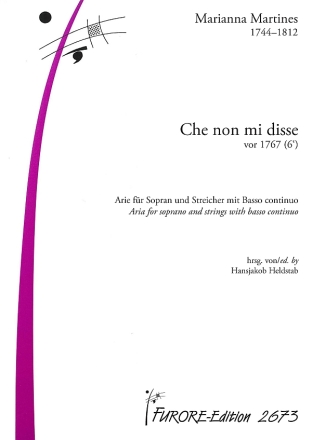 Che non mi disse (Arie) f�r Sopran und Streicher mit Basso continuo Partitur und Stimmen (it)