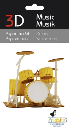 3D Papiermodell Schlagzeug Spezialkarton, gelasert