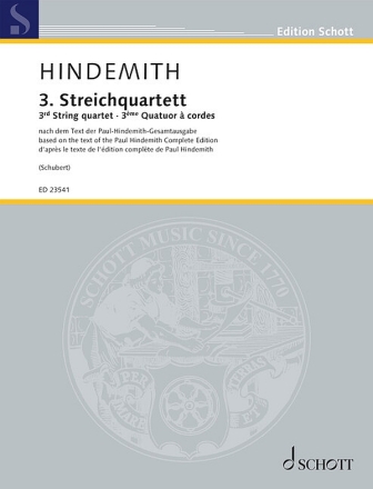 Streichquartett Nr.3 f�r Streichquartett Partitur und Stimmen