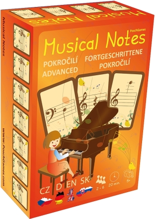 Musical Notes -Musikkarten - OHNE Notennamen f�r Fortgeschrittene/Pokrocil�/Advanced/Pokrocil� Kartenspiel (Text dt/tsch/en/slow)