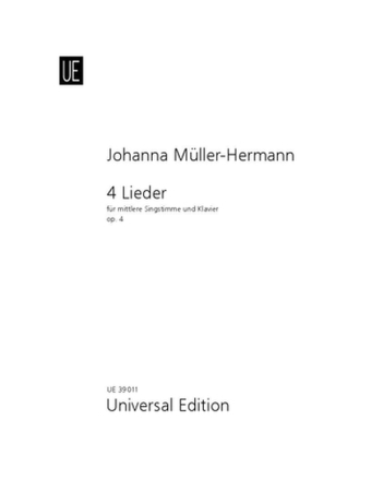 4 Lieder op. 4 mittlere Singstimme und Klavier Partitur