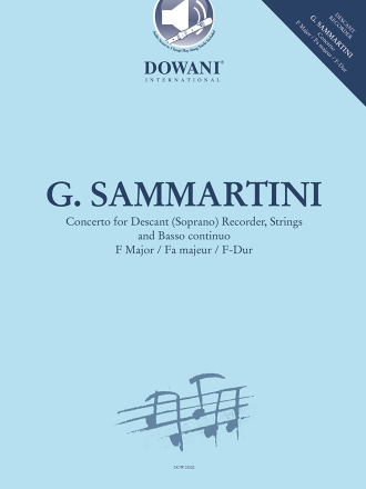 Concerto for Descant Recorder, Strings, B.c. in F Sopranblockfl�te und Klavier Buch + Einzelstimme + Online-Audio