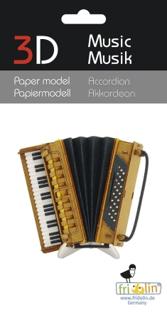 3D Papiermodell Akkordeon Spezialkarton, gelasert