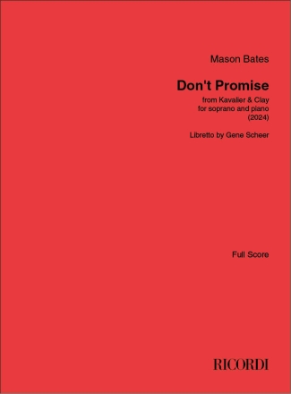 Don't Promise Soprano Voice and Piano Buch